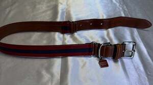 Coach Red Leather Dog Collar Size XL